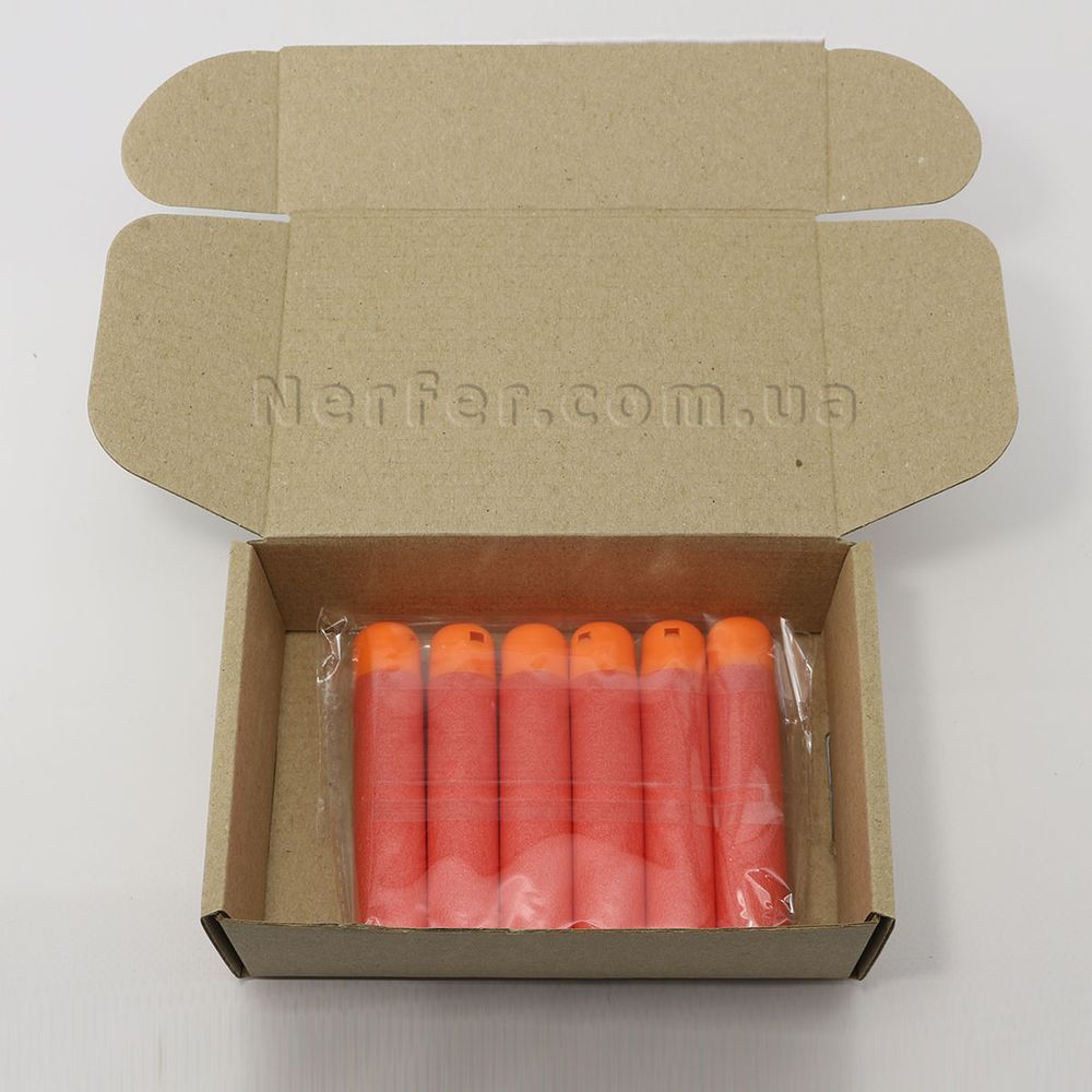 Патроны для бластеров Nerf Mega с отверстием в наконечнике Красные 6 шт
